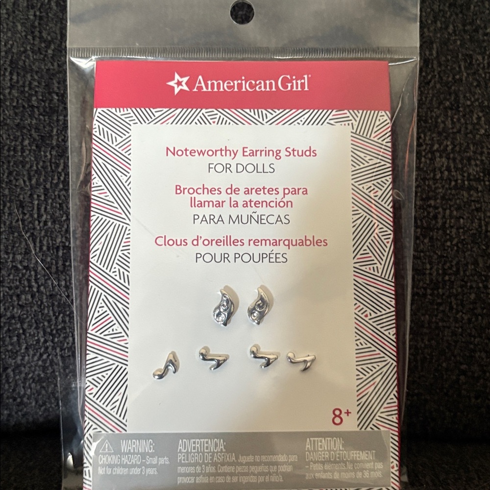 American Girl Silver Doll Earring Set